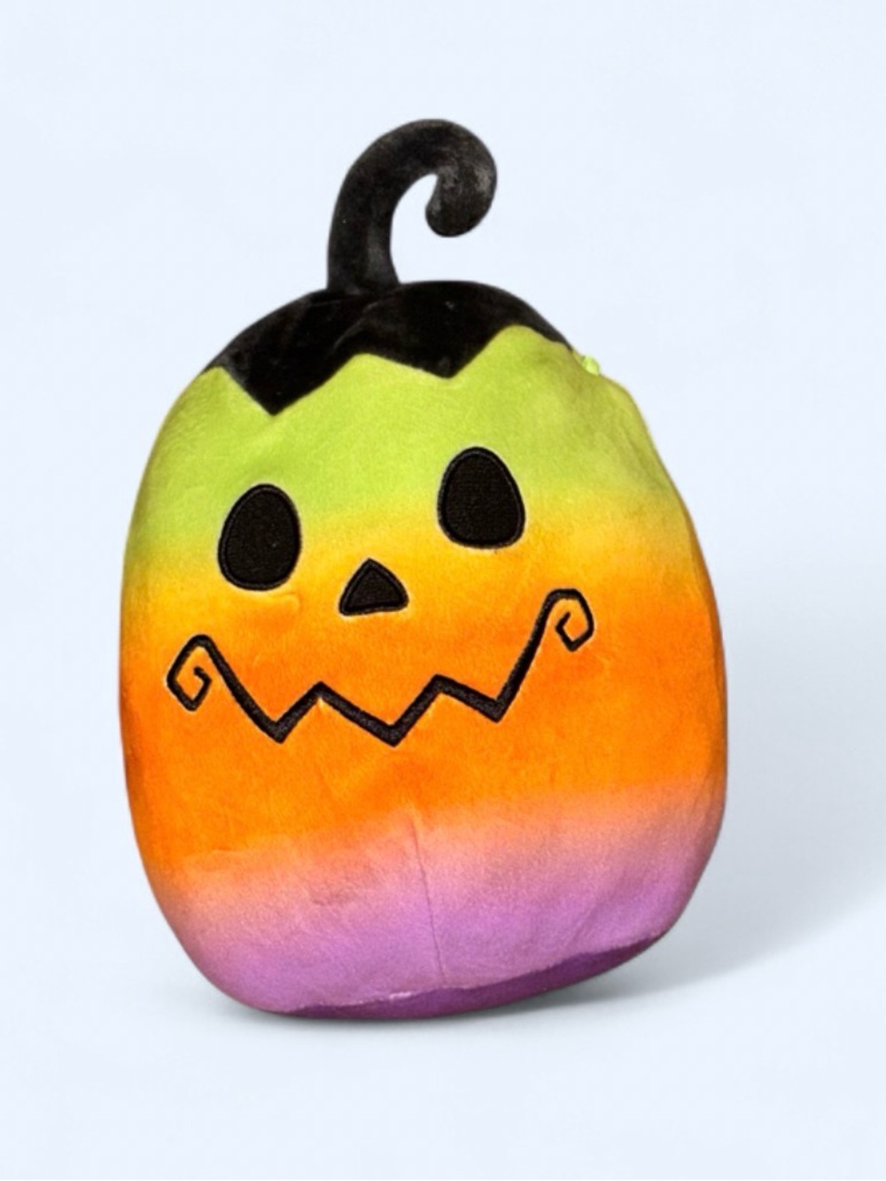 Plush Squishmallow Halloween Pumpkin Toy - Lime, Orange & Purple -
